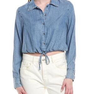 Denim Blue Women's Button-Up Top